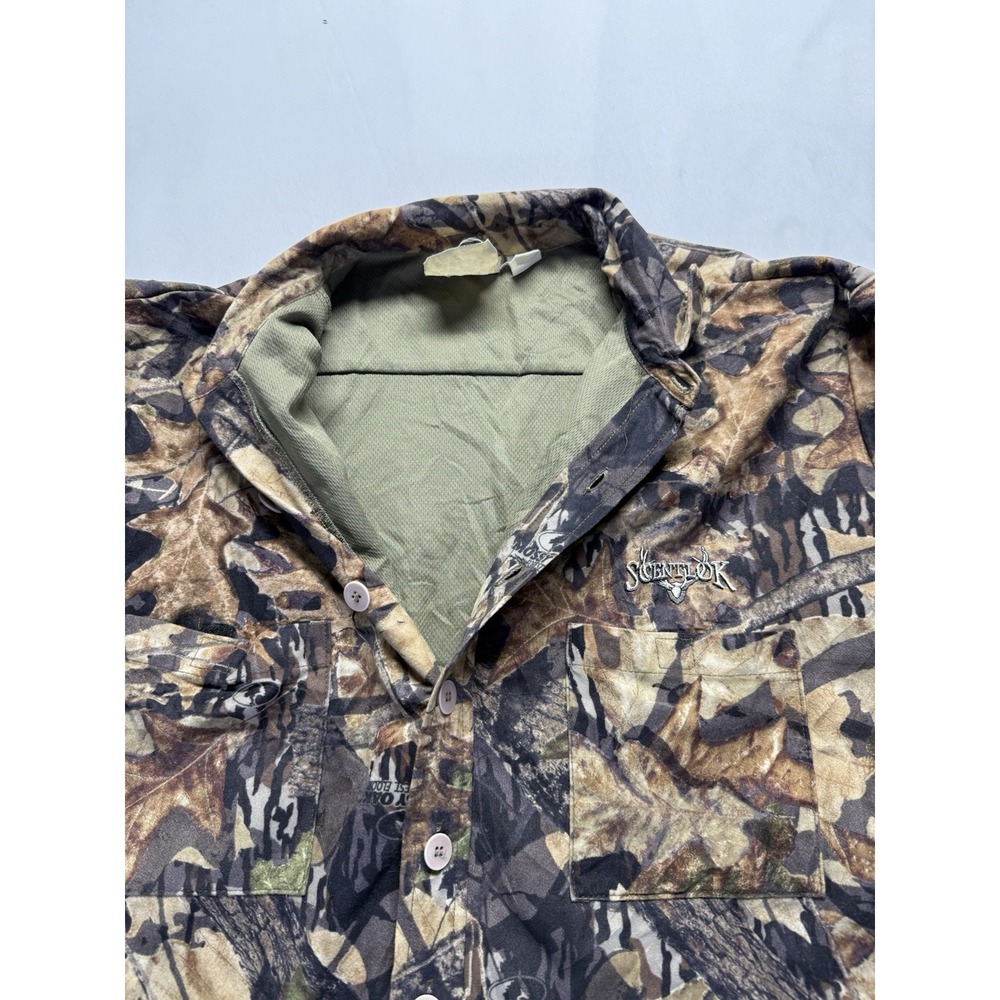 SCENTLOK Mossy Oak jacket forest floor camo hunting L scent control zip - Picture 3 of 8